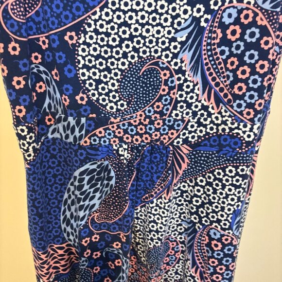 Talbots Blue Pink Floral Paisley Print Jersey Knit Maxi Dress - Picture 7 of 8